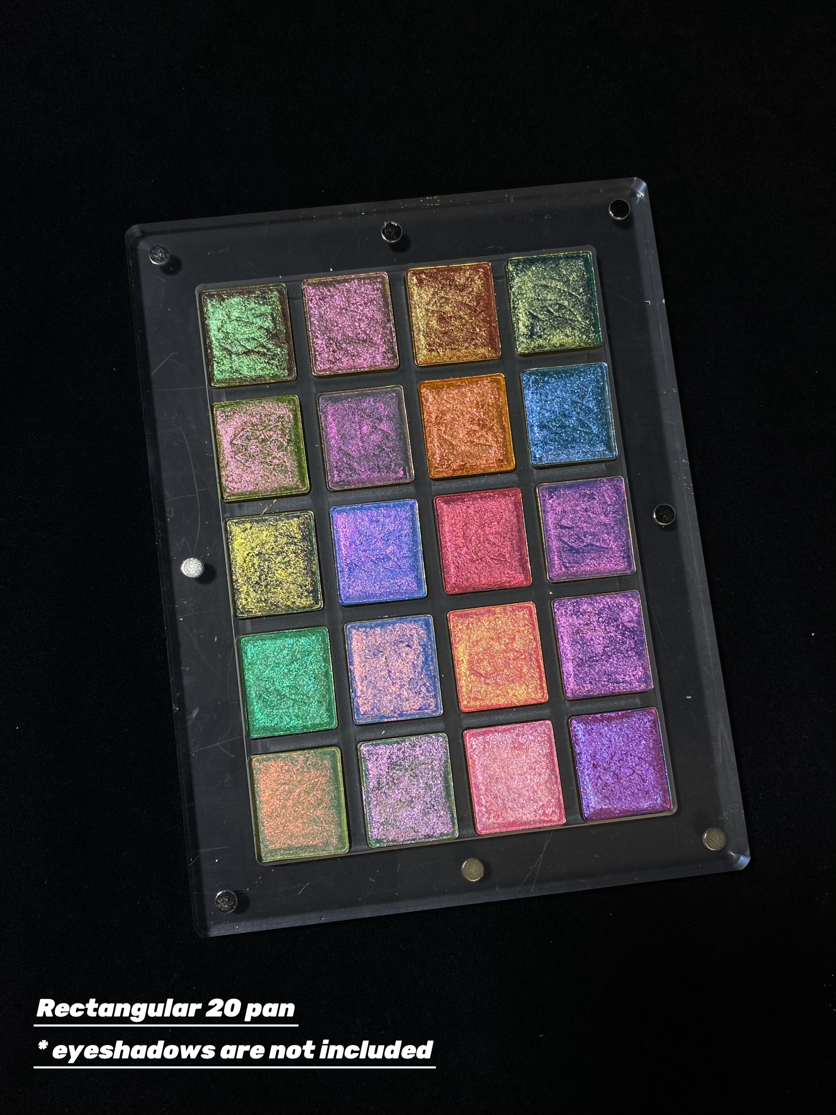 20 Pan Rectangular Empty Acrylic Palette – KRYPTEIN COSMETICS